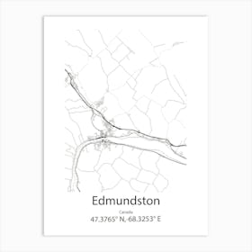 Edmundston,Canada Minimalist Map Art Print