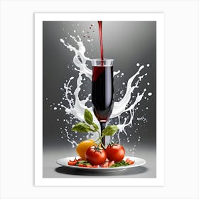 Red Wine Pouring Art Print