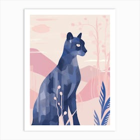 Playful Illustration Of Puma For Kids Room 3 Art Print