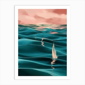 Sailboat In The Ocean Art Print