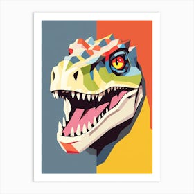 Colourful Dinosaur Compsosuchus 1 Art Print