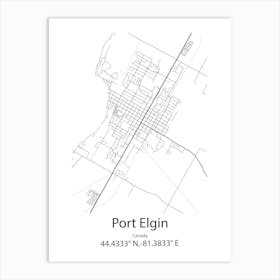 Port Elgin,Canada Minimalist Map Art Print