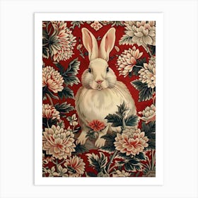 Chinese Lunar Year Of The Rabbit White 1 Full William Morris Style Art Print