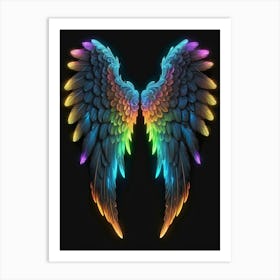 Neon Angel Wings 21 Art Print