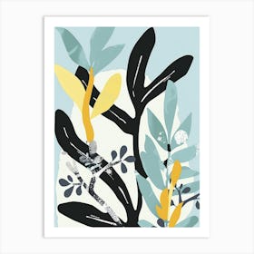 Ebony Tree Flat Illustration 3 Art Print