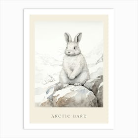 Beatrix Potter Inspired  Animal Watercolour Arctic Hare 2 Art Print