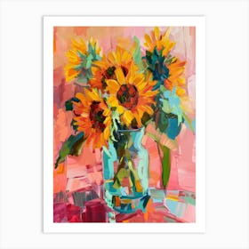 Sunflowers In A Vase 19 Art Print