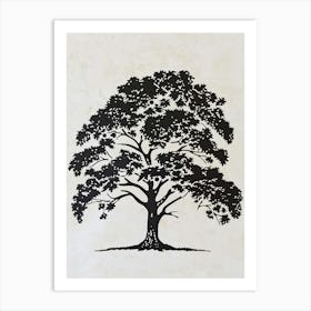 Chestnut Tree Simple Geometric Nature Stencil 1 Art Print