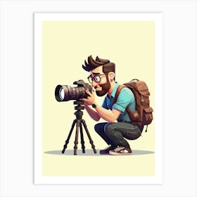 Cartoon Photographer Art Print