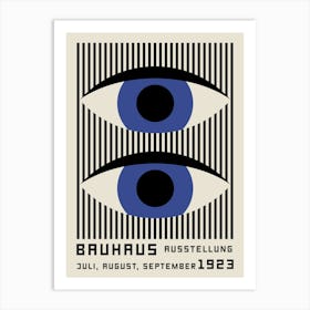 Bauhaus Blue Eyes Geometric Art Print