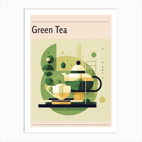 Green Tea Midcentury Modern Poster Art Print