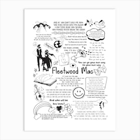 Fleetwood Mac Doodle Lyrics Art Print