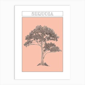 Sequoia Tree Minimalistic Drawing 1 Poster Art Print