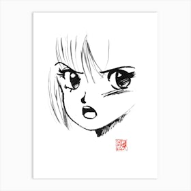 Manga Face 80 S Art Print