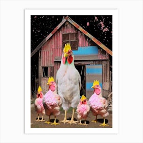 Chickens In Space Barn Art Print