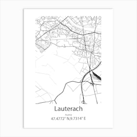 Lauterach,Austria Minimalist Map Art Print