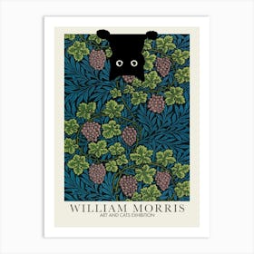William Morris Peekaboo Cat Vine Flower Botanical Art Print