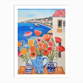 Flowers By The Sea 1 Art Print