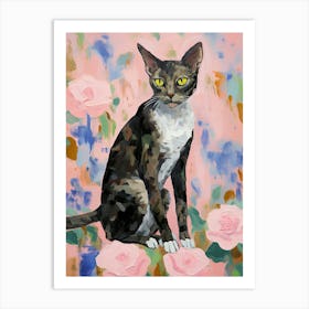 A Cornish Rex Cat Painting, Impressionist Painting 2 Art Print