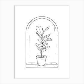 Potted Plant In The Window Art Print