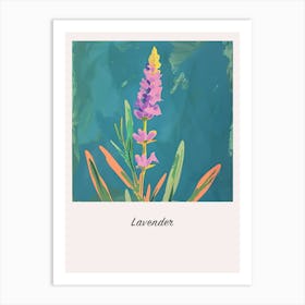 Lavender 2 Square Flower Illustration Poster Art Print