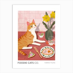 Foodie Cats Co Cat And Pizza 2 Art Print