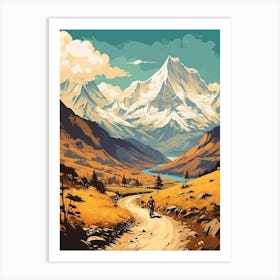 Annapurna Circuit Nepal 3 Vintage Travel Illustration Art Print