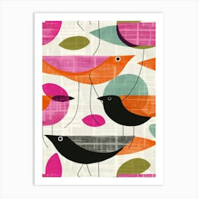 Birds On A Branch 8 Art Print