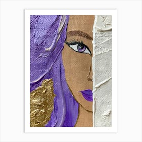 Purple Haired Woman Art Print