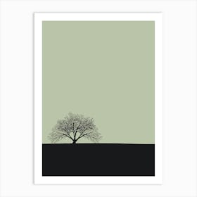 Minimalist Tree in Neutral Tones Art Print