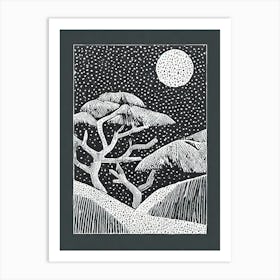 Tree In The Moonlight Art Print