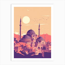 Istanbul In Risograph Style 1 Art Print