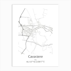 Cavarzere,Italy Minimalist Map Art Print