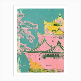 Hiroshima Castle Duotone Silkscreen 2 Art Print