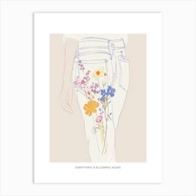 Everything Is Blooming Again Poster Jean Line Art Flowers 7 Art Print