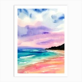 Byron Bay, Australia Pink Watercolour Art Print