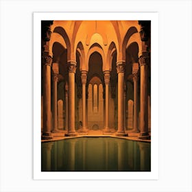 Basilica Cistern Yerebatan Sarnc Modern Pixel Art 1 Art Print