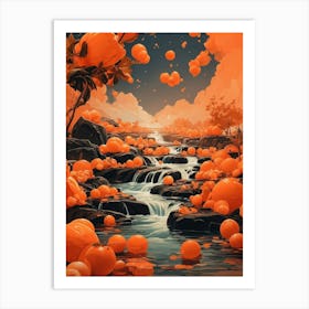 Oranges In The Stream Art Print