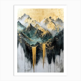 Drakensberg Golden Peaks - Gilded Flow Art Print