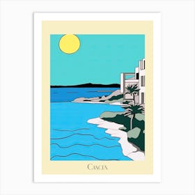 Poster Of Minimal Design Style Of Cancun, Mexico 1 Art Print