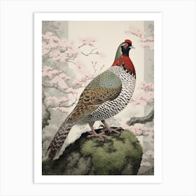 Ohara Koson Inspired Bird Painting Grouse 3 Art Print