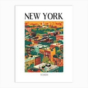 The Bronx New York Colourful Silkscreen Illustration 2 Poster Art Print