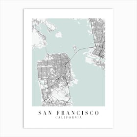 San Francisco California Street Map Minimal Color Art Print