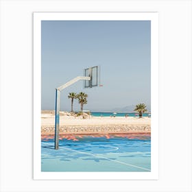 Basketball Court On The Beach Art Print