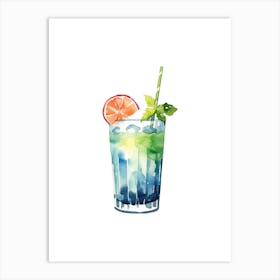 Watercolor Cocktail Art Print