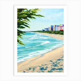 Atlantic City Beach, New Jersey Contemporary Illustration 1  Art Print