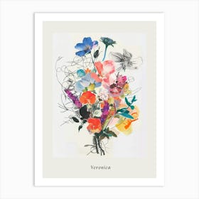 Veronica 2 Collage Flower Bouquet Poster Art Print