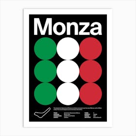 Mid Century Dark Monza F1 Art Print