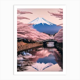 Cherry Blossoms In Fuji Art Print