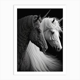 Two Unicorns Art Print